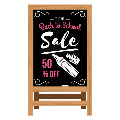 Back to school design wooden announcement board vector image