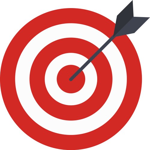 flat icon design target with arrow goal achieve vector image