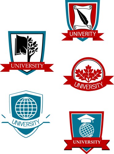 Set of university and college symbols vector image