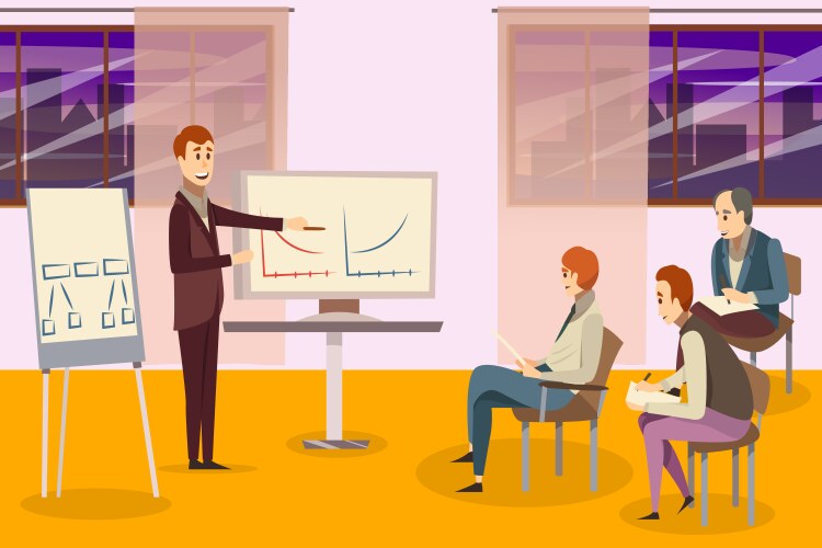 business training composition vector image