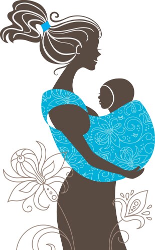 beautiful mother silhouette vector image