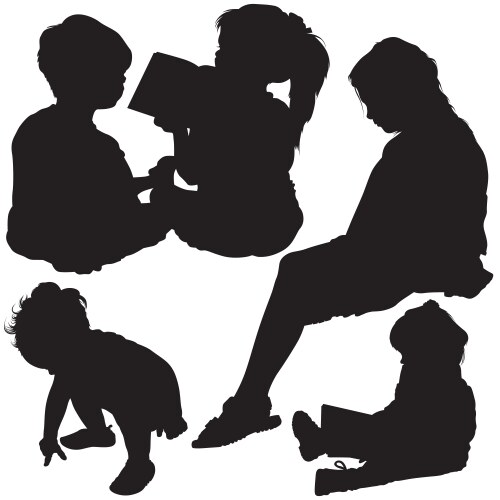 Child silhouettes vector image