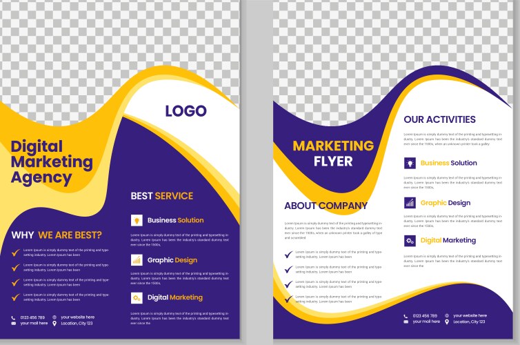 Corporate business flyer or a4 brochure template vector image