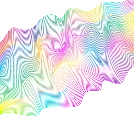 Waving ribbon multicolored gradient subtle curves vector image