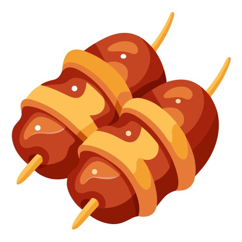 Crispy sizzling bacon wrapped dates glorious vector image