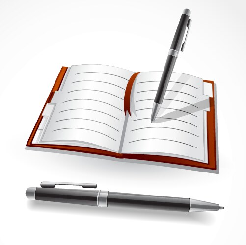 Writing in a journal vector image