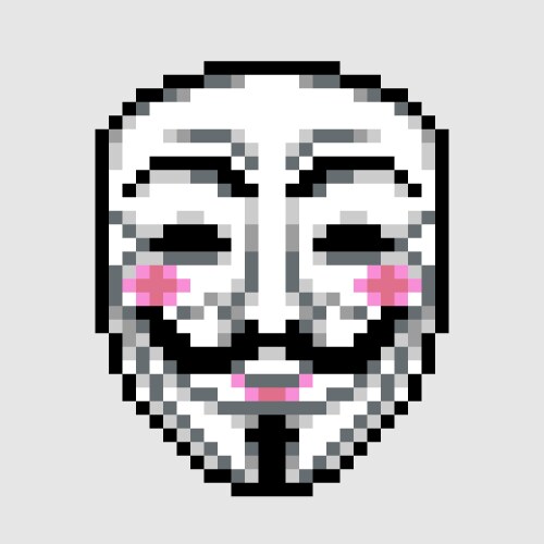 Anonymous mask icon in pixel art style vector image