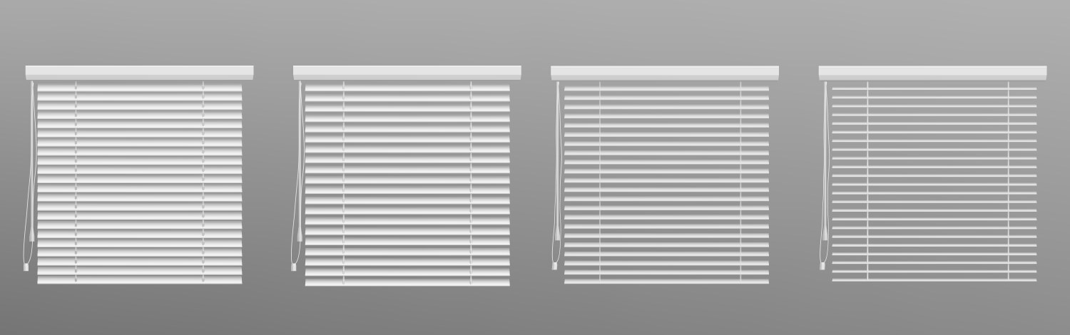 Open and closed window blinds animation set vector image