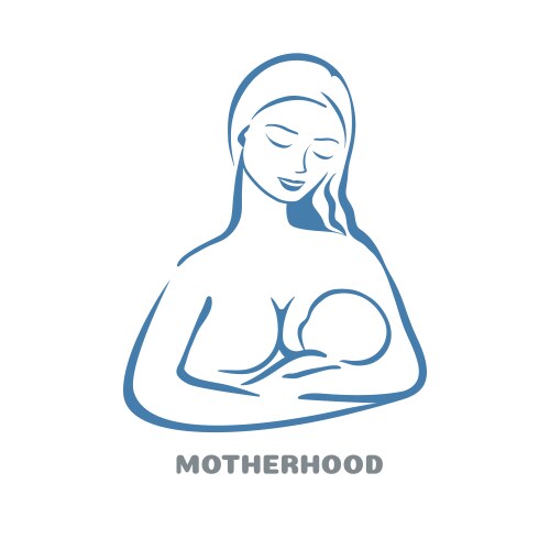 mother breastfeeding child logo design vector image