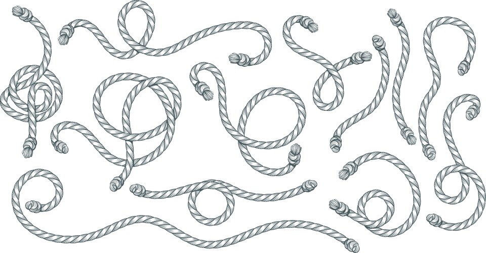 Nautical ropes set vector image