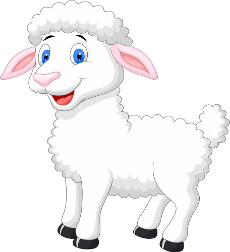 Cute sheep cartoon vector image