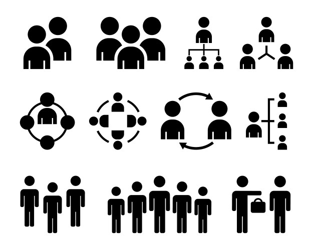 Simple set business people related line icons vector image