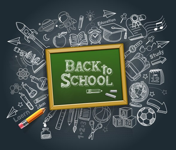 Back to school education concept doodle style vector image