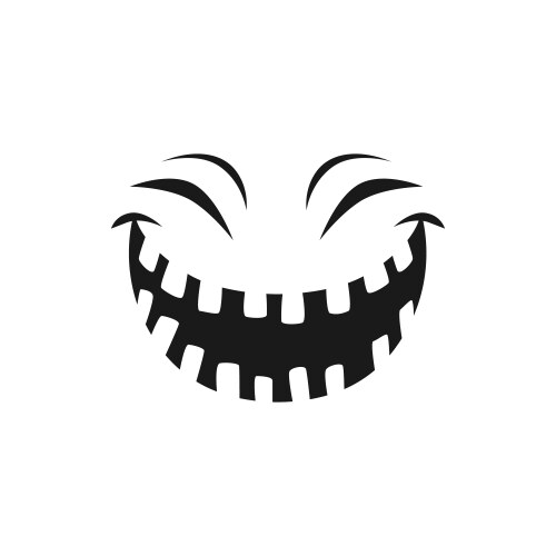 Halloween laughing face icon happy monster vector image