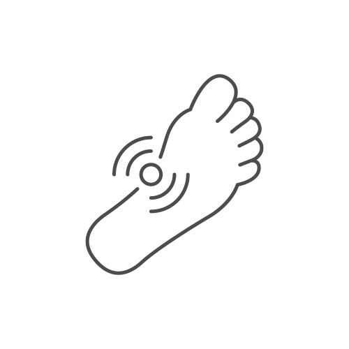 Foot pain line outline icon vector image