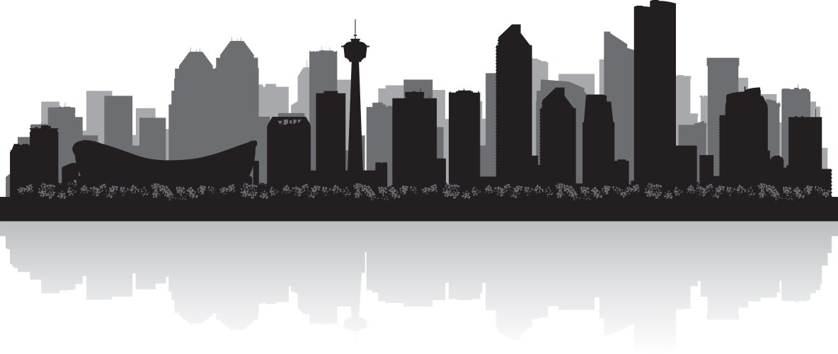 calgary canada city skyline silhouette vector image