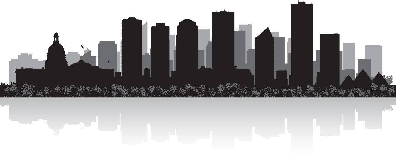 edmonton canada city skyline silhouette vector image