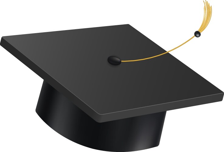 Graduation academic cap composition vector image