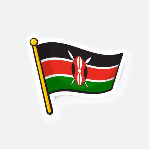 Sticker national flag kenya vector image