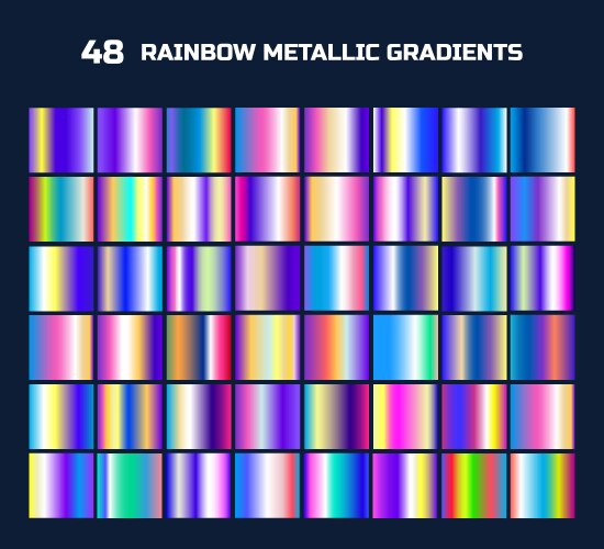 Rainbow metallic gradients vector image