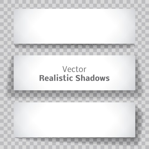 Set of blank banner sheet paper with shadow vector image