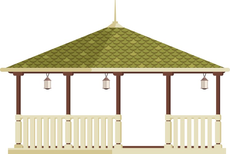 gazebo flat icon vector image