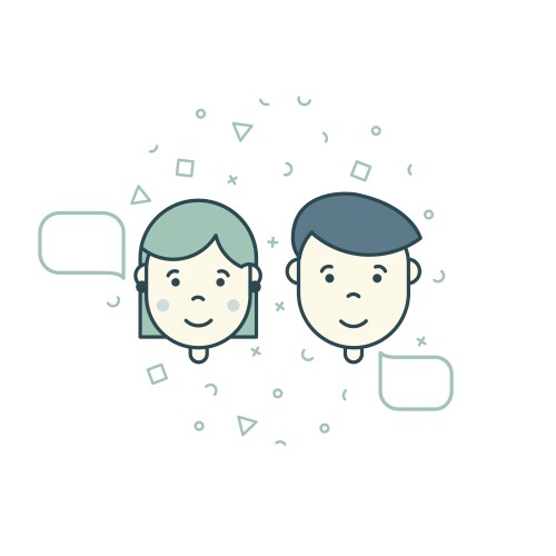 Man woman speech bubble icons vector image