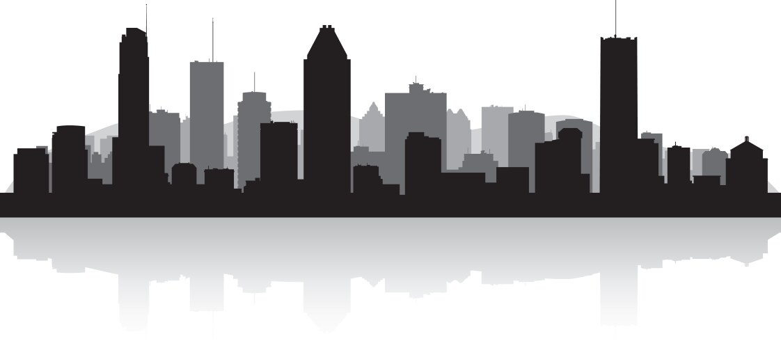 Montreal canada city skyline silhouette vector image