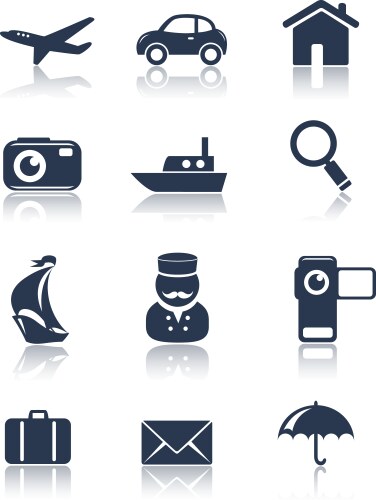 Travel icons set vector image