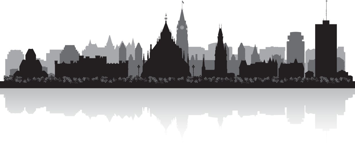 ottawa canada city skyline silhouette vector image