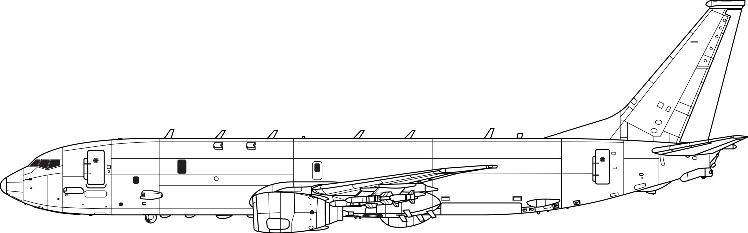 Boeing p-8 poseidon with harpoon anti-ship missile vector image