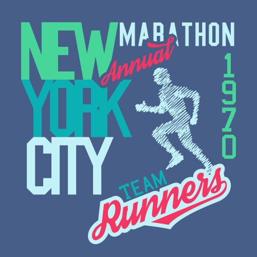 new york city marathon vector image