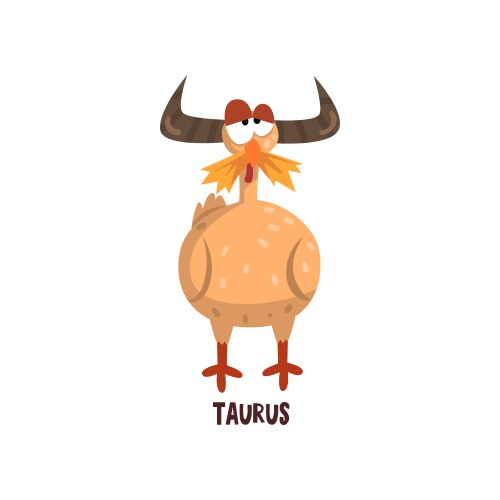 Taurus zodiac sign funny chick character vector image