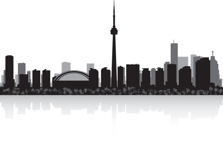 Toronto canada city skyline silhouette vector image