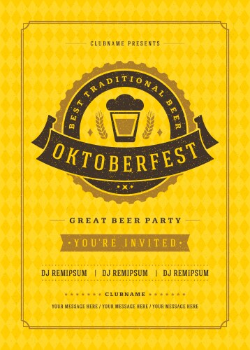 Oktoberfest beer festival celebration retro vector image