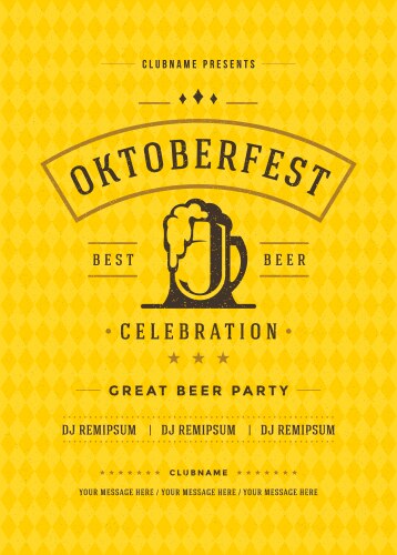 Oktoberfest beer festival celebration retro vector image