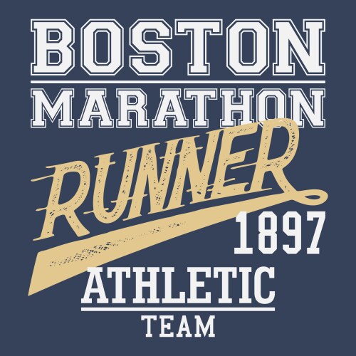 Boston marathon runner t-shirt vector image