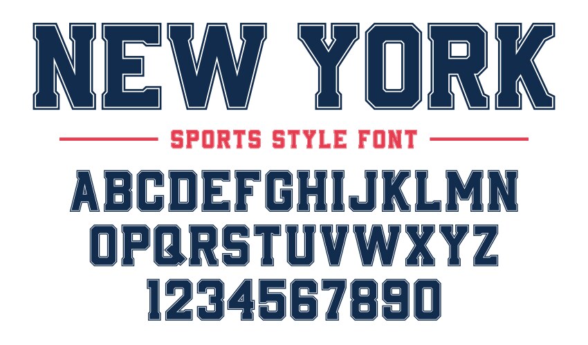 classic college font vintage sport serif vector image