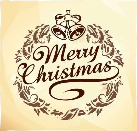 calligraphic christmas lettering vector image