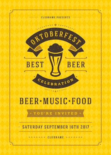 Oktoberfest beer festival celebration retro vector image