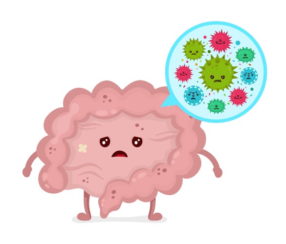 Microscopic bad bacterias microflora viruses vector image