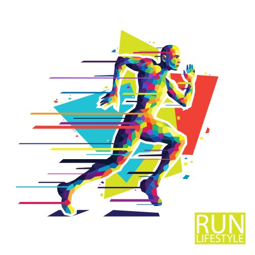 Abstract running man style vector image