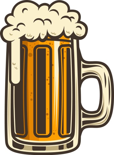 Beer mug design element for logo label emblem vector image