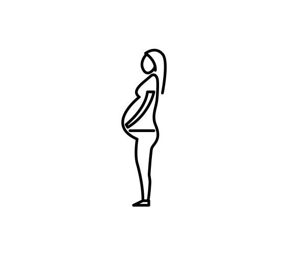 young pregnant woman standing icon vector image