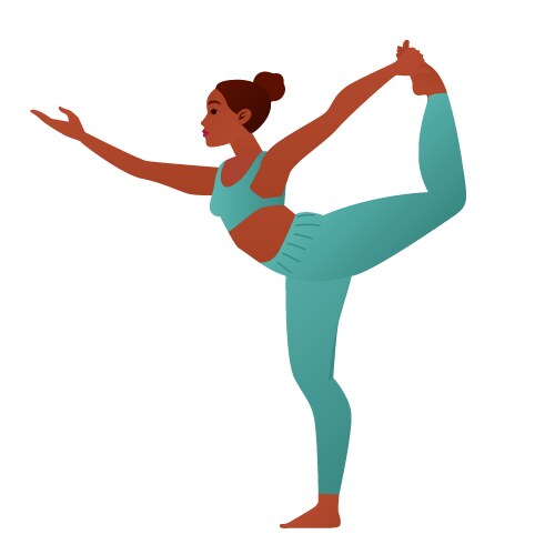 Yogini in dancer pose natarajasana graceful yoga vector image