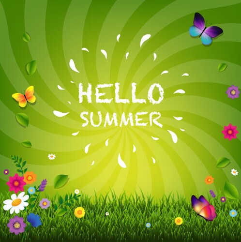 hello summer poster vector image