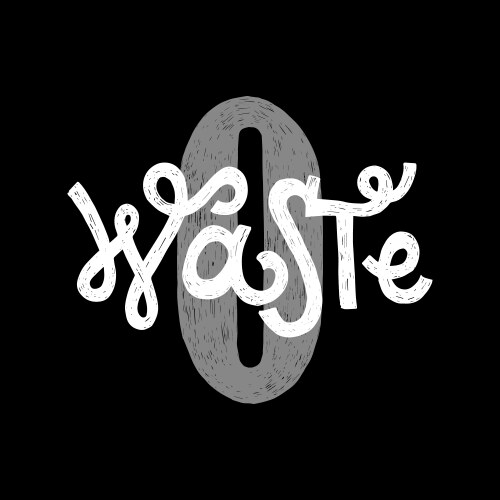 Zero waste home hadwritten lettering vector image