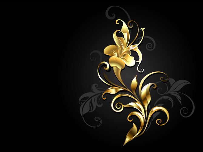 Antique golden flower vector image