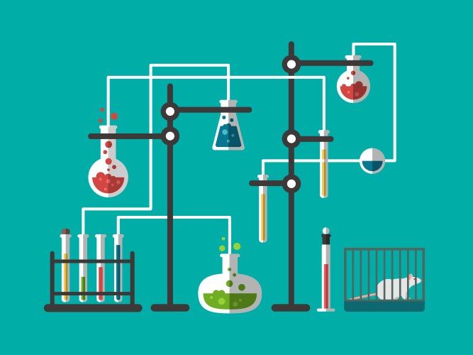 Laboratory design flat vector image