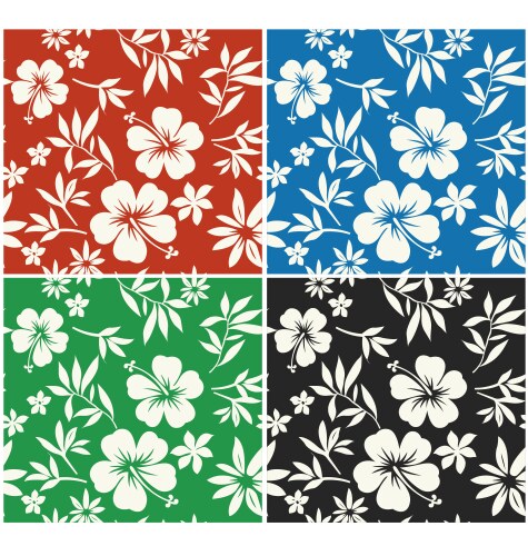 Hibiscus flower seamless fabric textile vector image